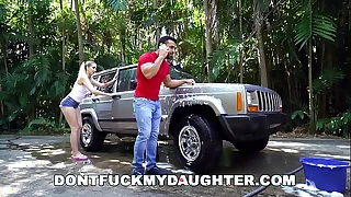 DON'T Smash MY step Lass - Super-naughty Sierra Nicole Fucks Chum around with annoy Carwash Henchman